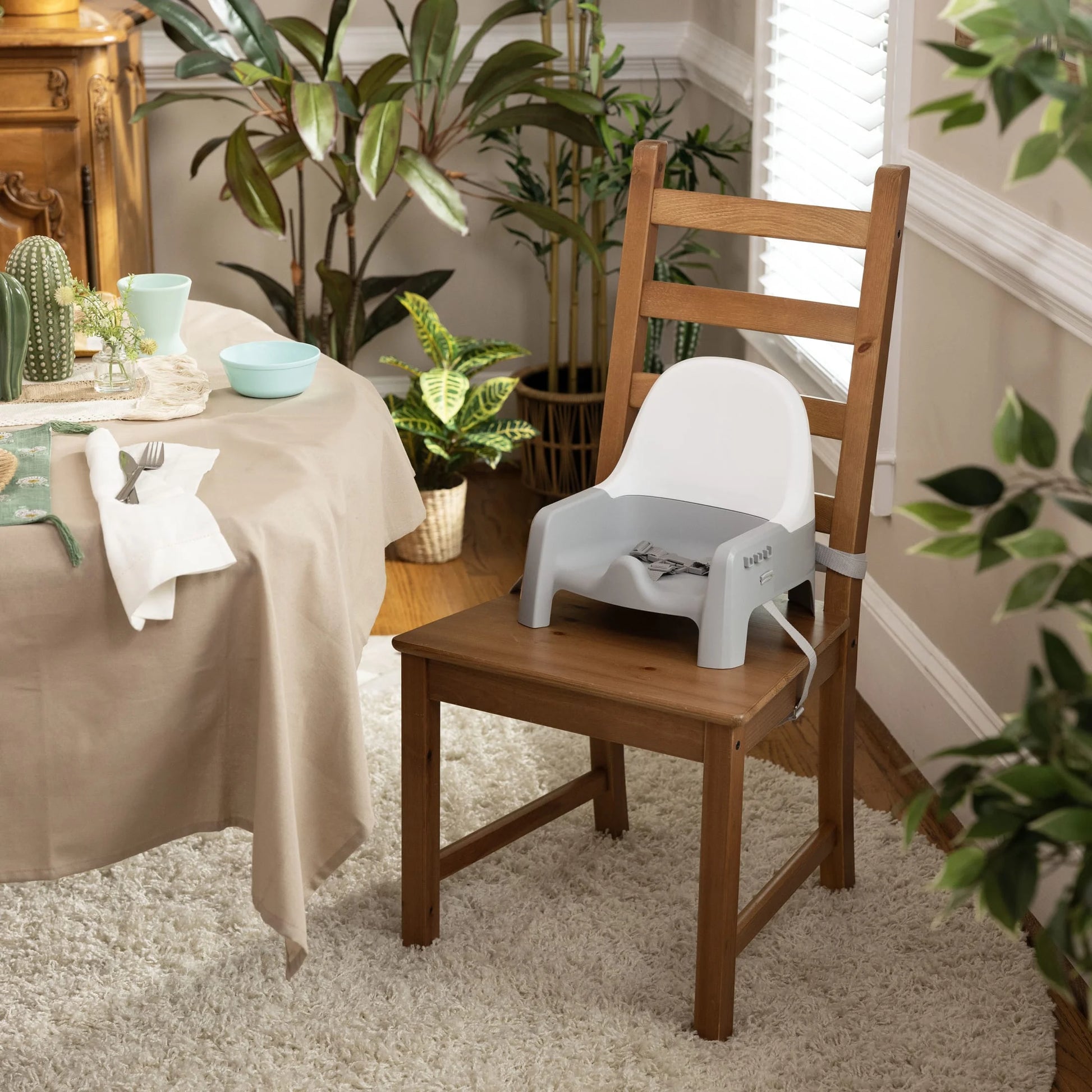 Deluxe Learn-To-Dine Feeding Seat, Ages 6 Months to 3 Years, Orange and Teal