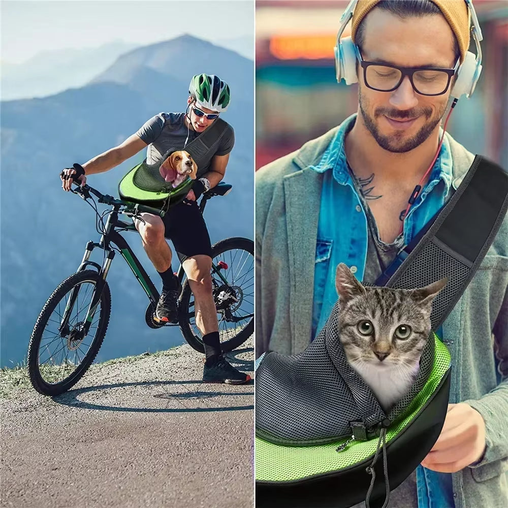Summer New Pet Bag Cat Dog Travel Portable Shoulder Bag Breathable Mesh Pet Backpack Outdoor Pet Supplies Pet Shoulder Bag