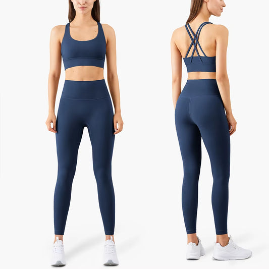 Yoga Set Women Sportswear Fitness Suits No Front Seam Soft Yoga Wear Workout Clothes for Women Gym Set Sports Clothing